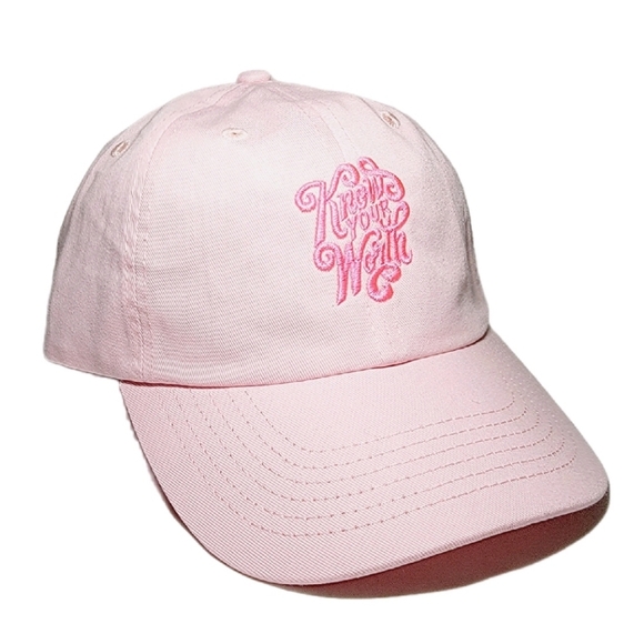 Know Your Worth Curved Bill Unstructured Adjustable Strapback Dad Cap - Picture 3 of 5